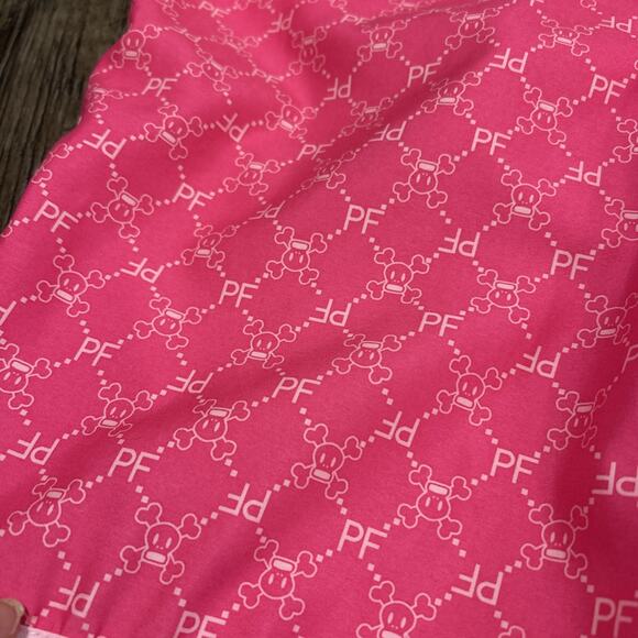 RARE Y2K PAUL FRANK Swimmer PF Skurvy Skull Board Shorts Surf Size 27 Women Pink - Picture 2 of 6